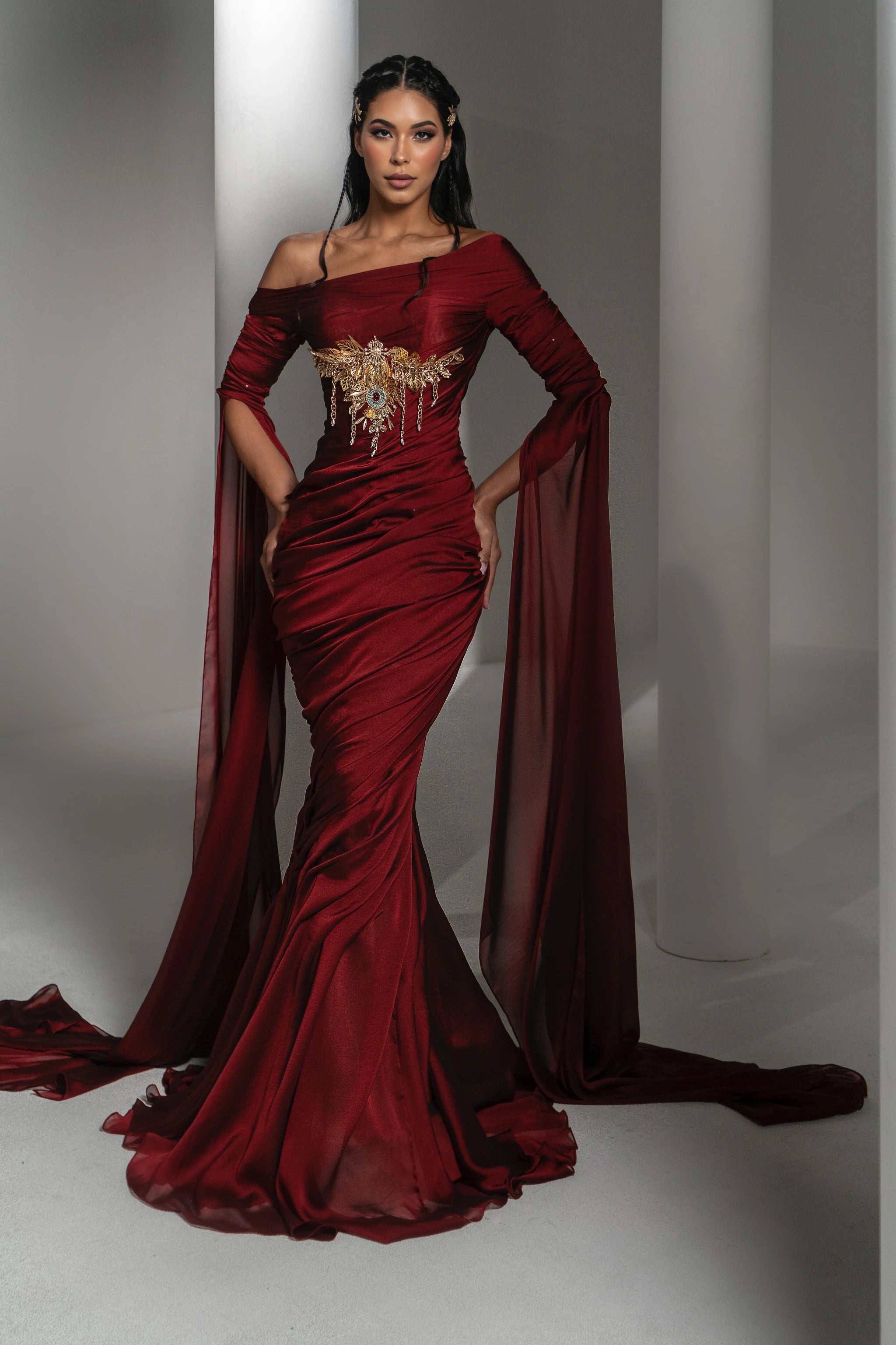 Crimson Regalia Dress