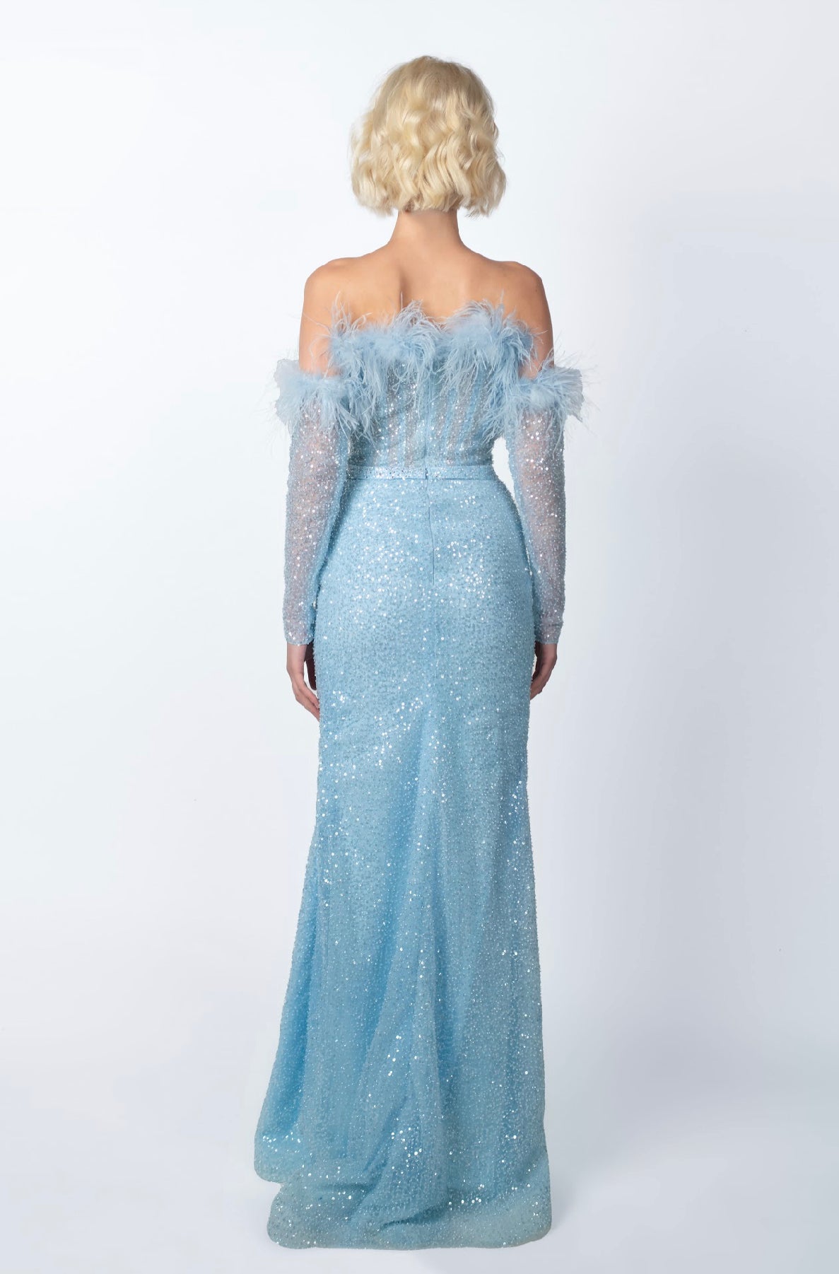 Enchanting Feathers and Crystals Gown