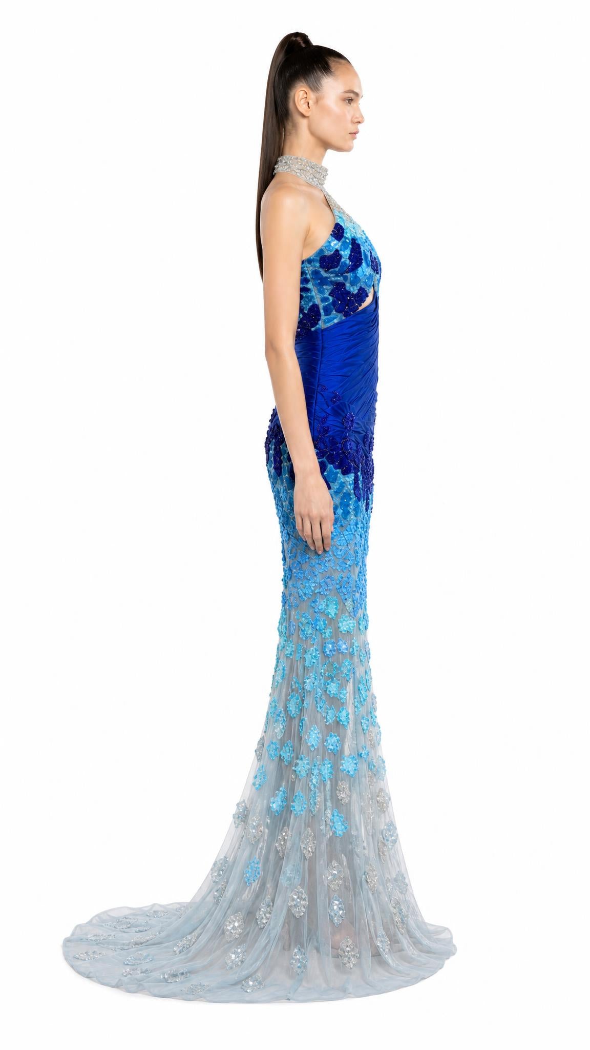 Ocean Royale Blue Evening Gown